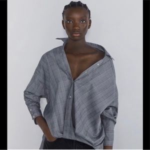 Zara Knotted Front High Low Shirt